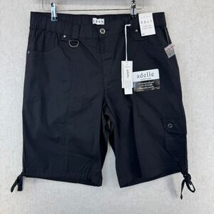 Dash Adelle Bermuda Womens Medium Shorts Black Comfort Waist Adjustable Leg Ties